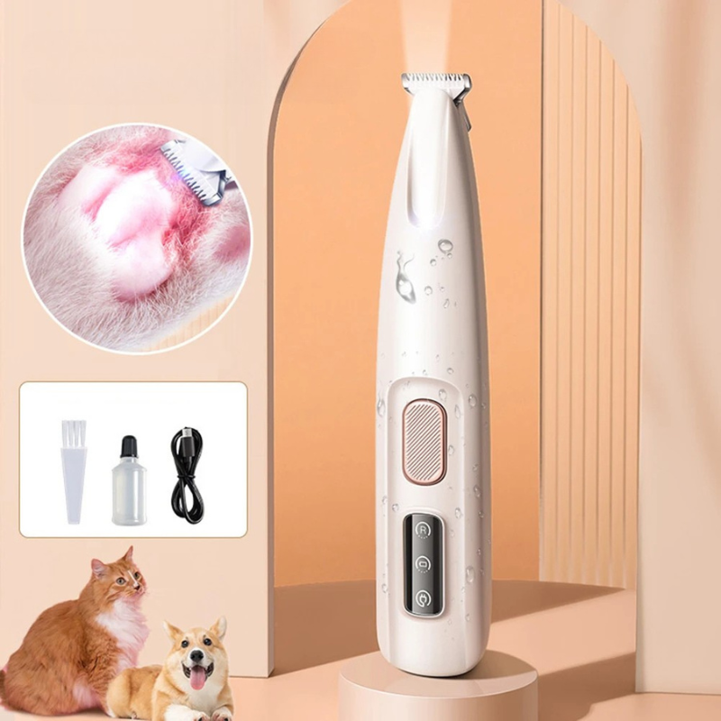 Rechargeable Pet Hair Trimmer with LED Light and Quiet Motor for Sensitive Areas All Vera Mart