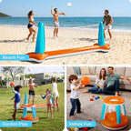Pool Volleyball Net with Basketball Hoop and Inflatable Balls, Anchor Bags All Vera Mart