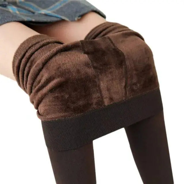 Insulated Fleece Leggings with High-Waist Support and Four-Way Stretch, Brushed Lining All Vera Mart