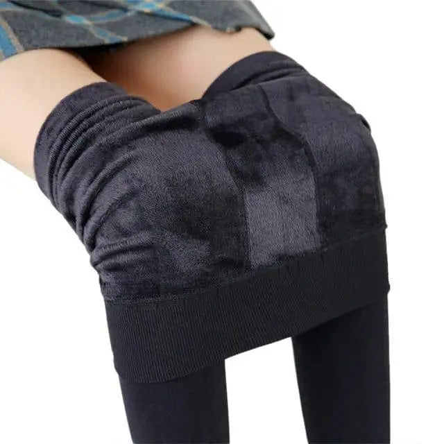 Insulated Fleece Leggings with High-Waist Support and Four-Way Stretch, Brushed Lining All Vera Mart