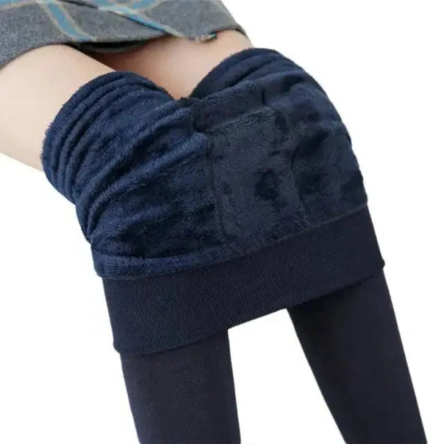 Insulated Fleece Leggings with High-Waist Support and Four-Way Stretch, Brushed Lining All Vera Mart