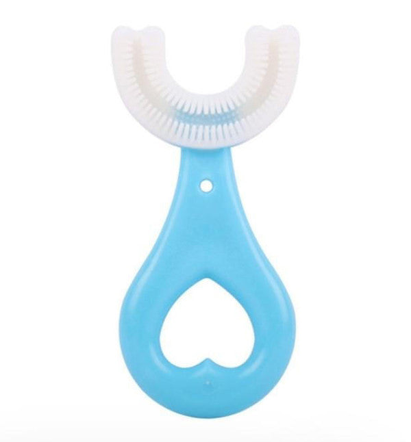 U Shaped Kids Toothbrush with Soft Silicone Bristles and 360 Degree Cleaning All Vera Mart