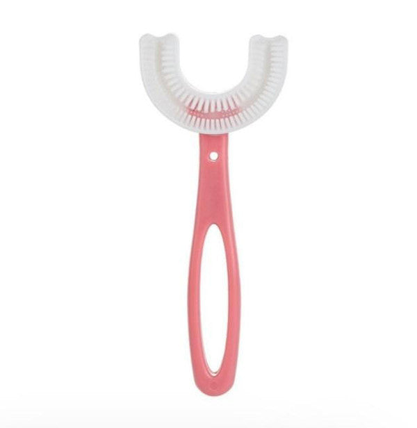 U Shaped Kids Toothbrush with Soft Silicone Bristles and 360 Degree Cleaning All Vera Mart