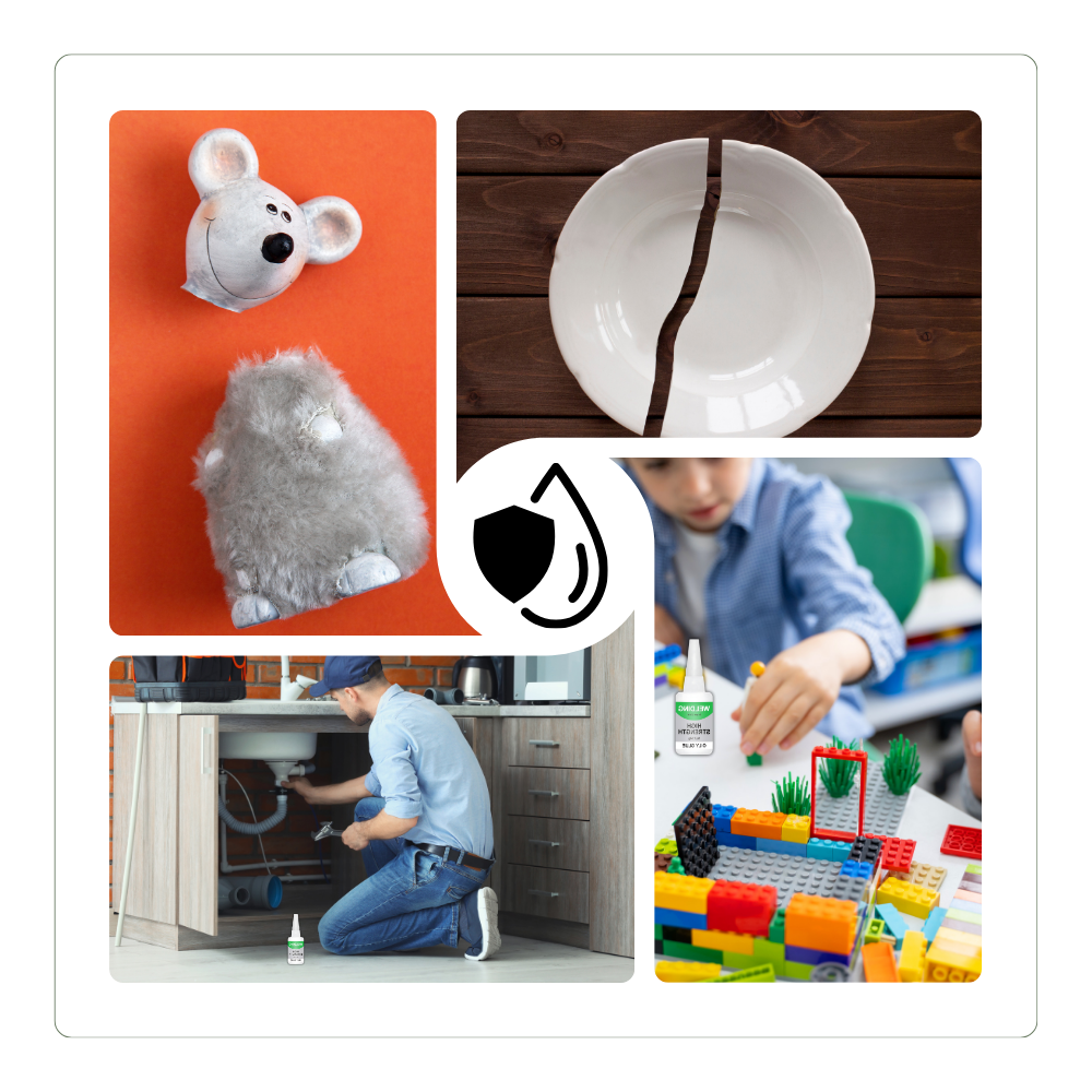 Instant Setting Adhesive for Ceramics, Glass, and Multi-Materials with Clear Finish All Vera Mart