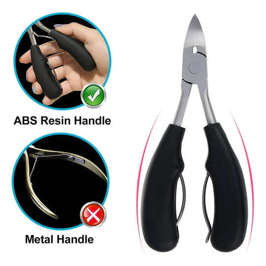 Thick Nail Clipper Set with Carbon Steel Blade and Built-in File All Vera Mart