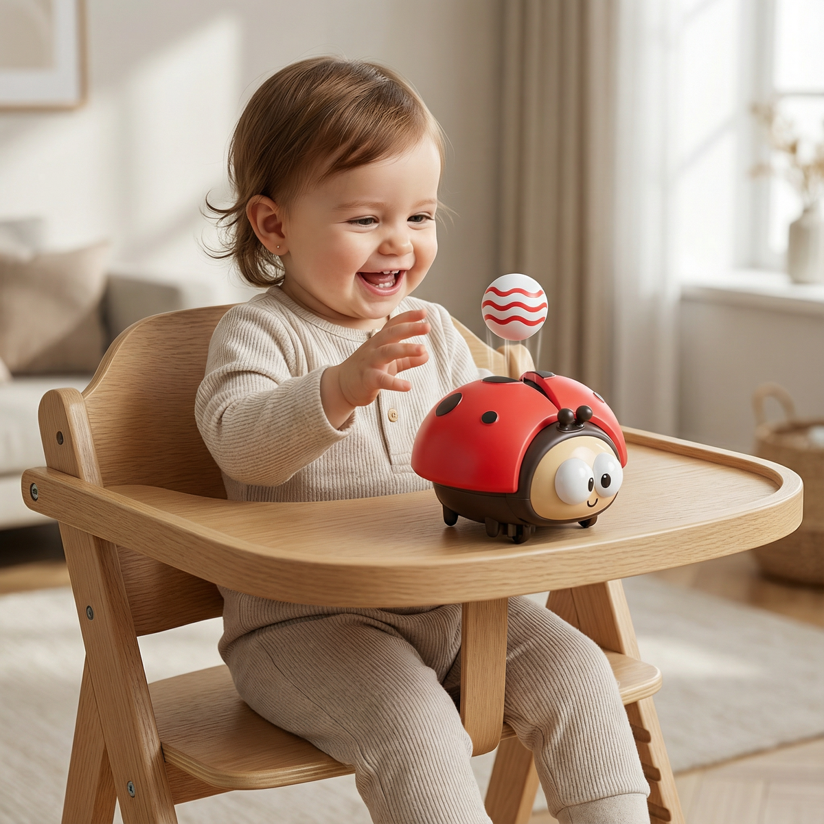 Balloon Floating Toy with Ladybug Design and Single Button Control All Vera Mart