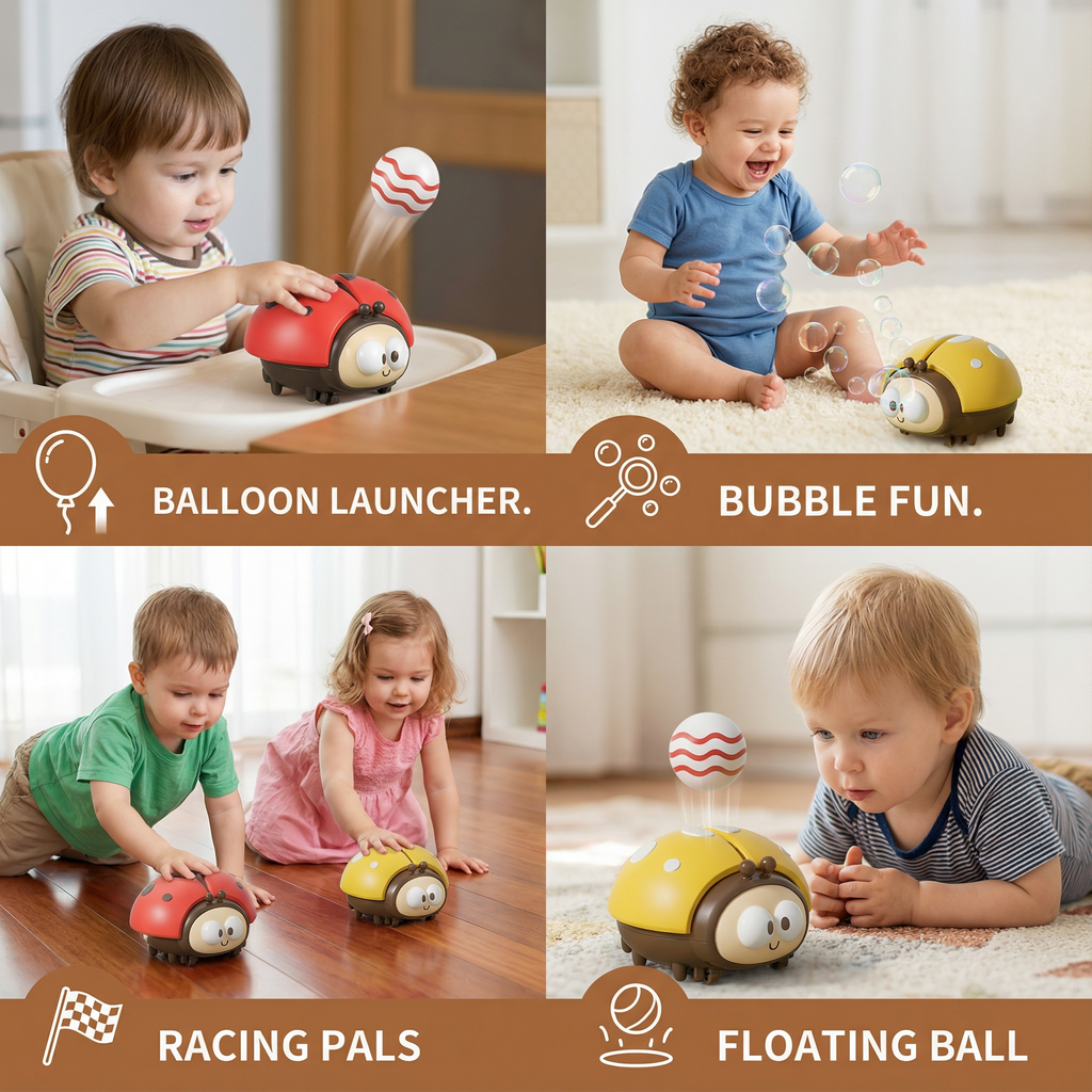 Balloon Floating Toy with Ladybug Design and Single Button Control All Vera Mart