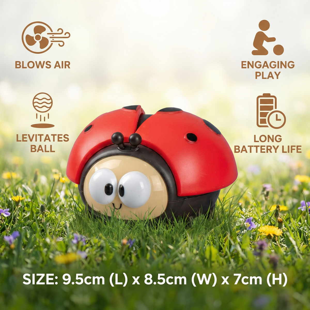 Balloon Floating Toy with Ladybug Design and Single Button Control All Vera Mart