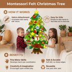 Interactive Felt Christmas Tree with Removable Ornaments for Kids All Vera Mart