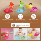 Water-Activated LED Dinosaur Bath Toys with Color Cycling and Night Light Use All Vera Mart