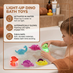 Water-Activated LED Dinosaur Bath Toys with Color Cycling and Night Light Use All Vera Mart