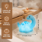 Water-Activated LED Dinosaur Bath Toys with Color Cycling and Night Light Use All Vera Mart
