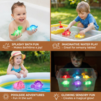 Water-Activated LED Dinosaur Bath Toys with Color Cycling and Night Light Use All Vera Mart