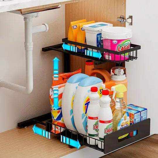 2 Tier Slide Out Under Sink Organizer Allvera-mart