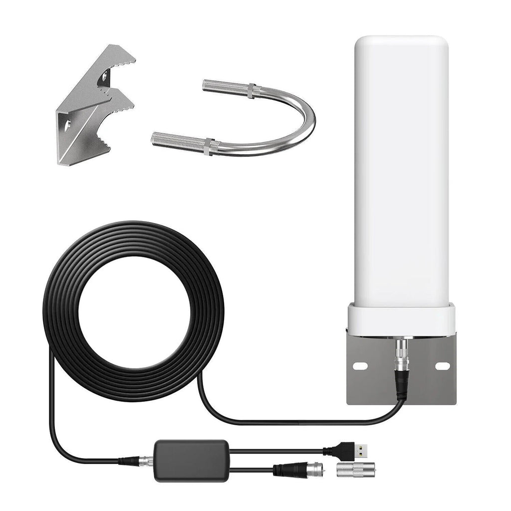 Outdoor HD Antenna with 360° Reception and Signal Amplifier, UHF/VHF All Vera Mart