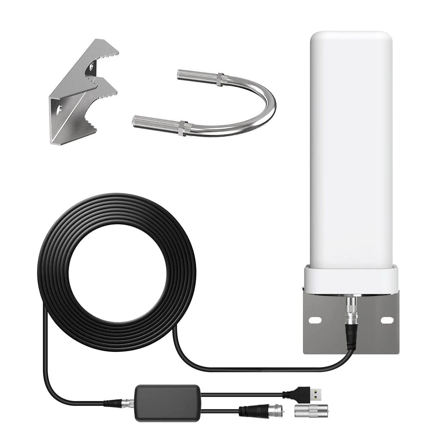 Outdoor HD Antenna with 360° Reception and Signal Amplifier, UHF/VHF All Vera Mart