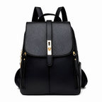 Stylish women's luxury PU leather backpack, perfect for everyday use & office, multi-compartment design.