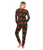 Womens Cookie Cutter Christmas Pajama Set with Crew Neck Top and Pockets