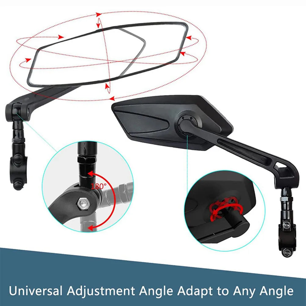 Handlebar Mirrors with 360-Degree Rotation and Foldable Design for Bikes and Scooters All Vera Mart