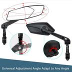 Handlebar Mirrors with 360-Degree Rotation and Foldable Design for Bikes and Scooters All Vera Mart