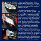 Headlight Vapor Restoration System with Heat Activated Cup and Six Grade Sanding All Vera Mart