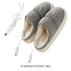 Heated Slippers with Plush Lining and USB Power, One Size Fits Most All Vera Mart