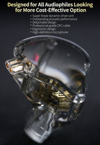 Wired Earbuds with Magnetic Driver and Detachable 2Pin Cable, Transparent Housing All Vera Mart